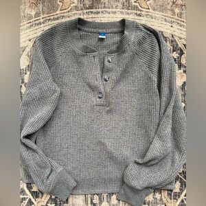 Old Navy Cropped Crewneck Sweater - Charcoal